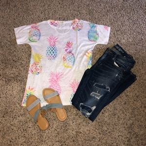 Promesa Neon Pineapple Choker Tee Shirt